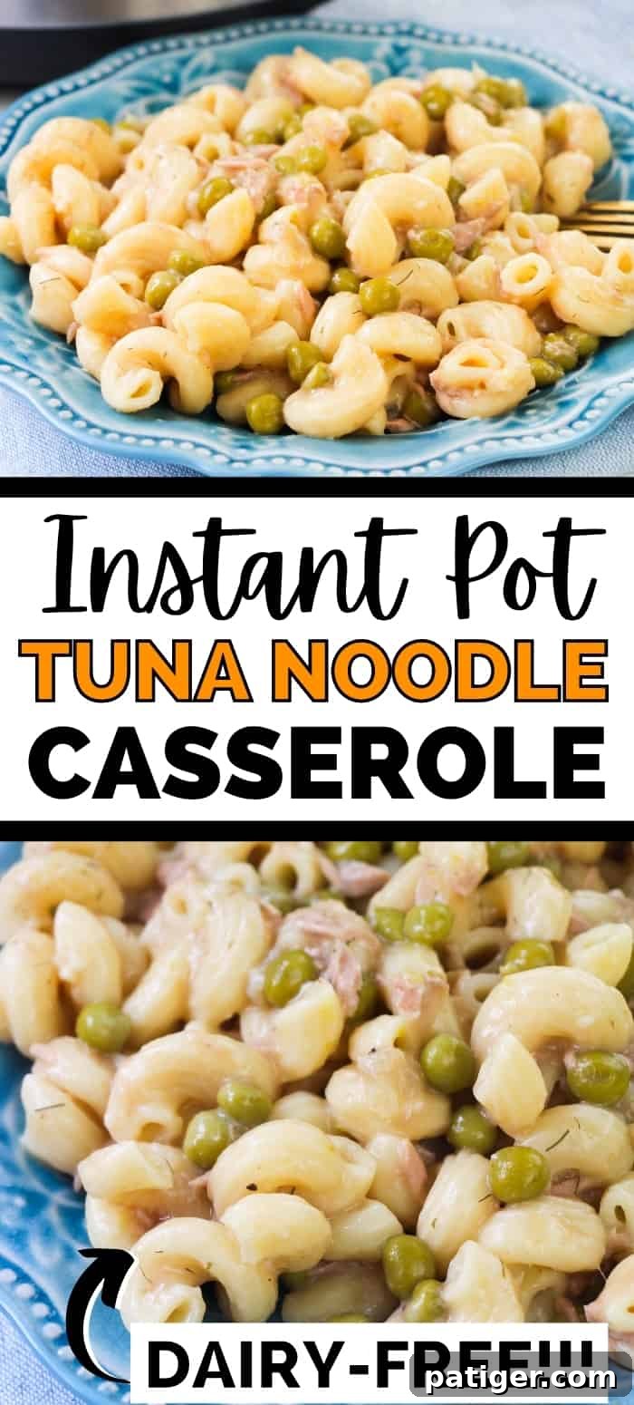 Pin this Dairy Free Instant Pot Tuna Noodle Casserole Recipe for Later