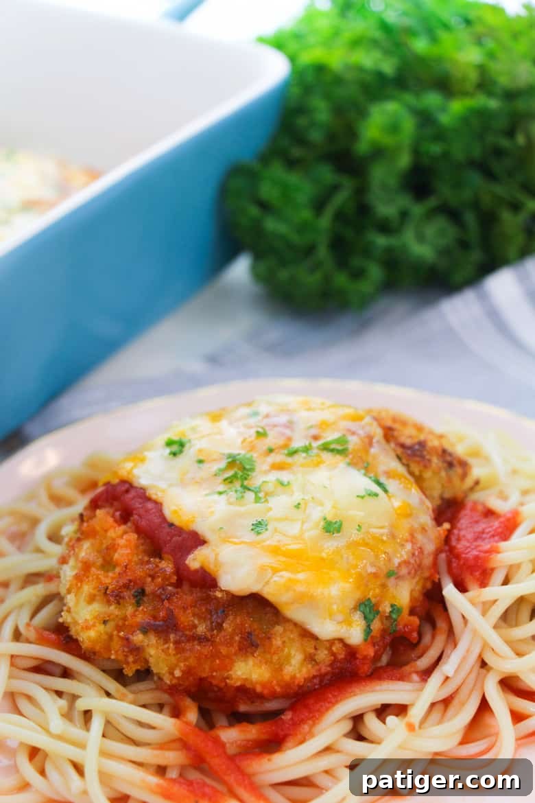 Classic Baked Chicken Parmesan, a delicious homemade Italian dinner