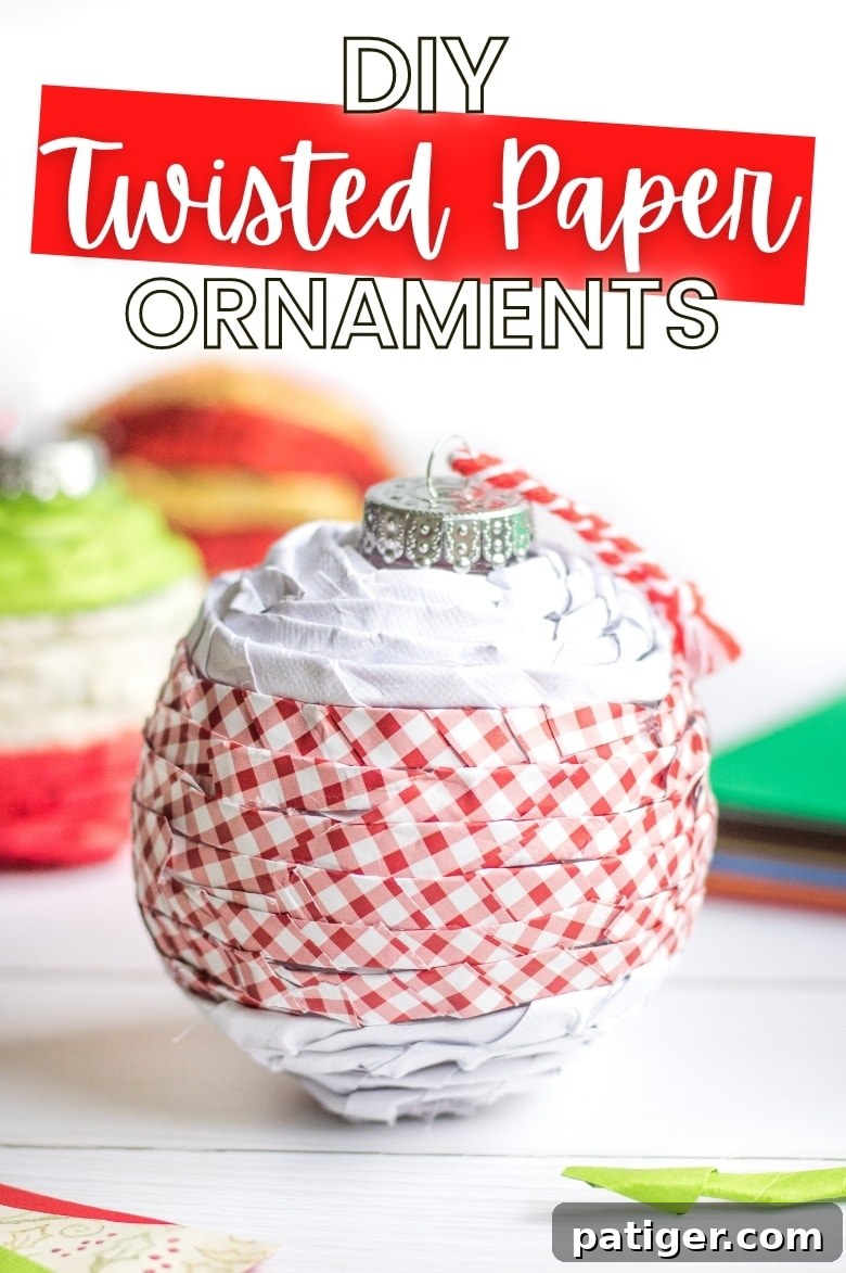 DIY Twisted Paper Ornaments: A wide shot of multiple completed twisted paper ornaments, artistically arranged to highlight their beauty and the craft's potential.