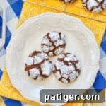 Fudgy Brownie Mix Crinkle Cookies Recipe Card