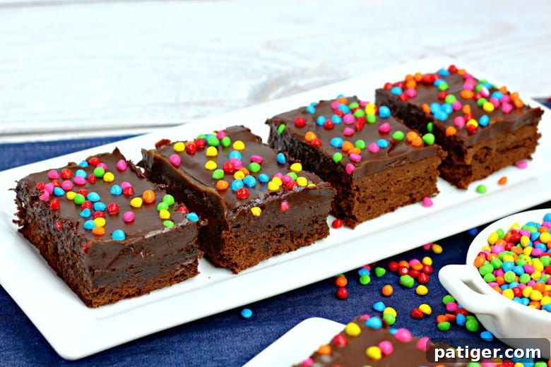 Copycat Cosmic Brownies with Ganache and Rainbow Sprinkles