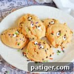 Halloween cake mix cookies with eyeballs and Halloween sprinkles