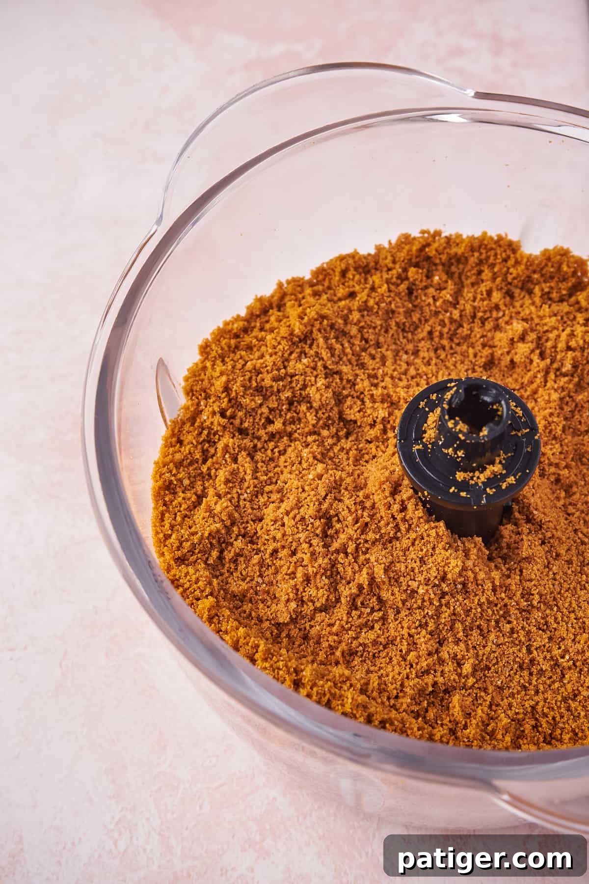 Biscoff cookies pulsed into fine crumbs in a food processor.