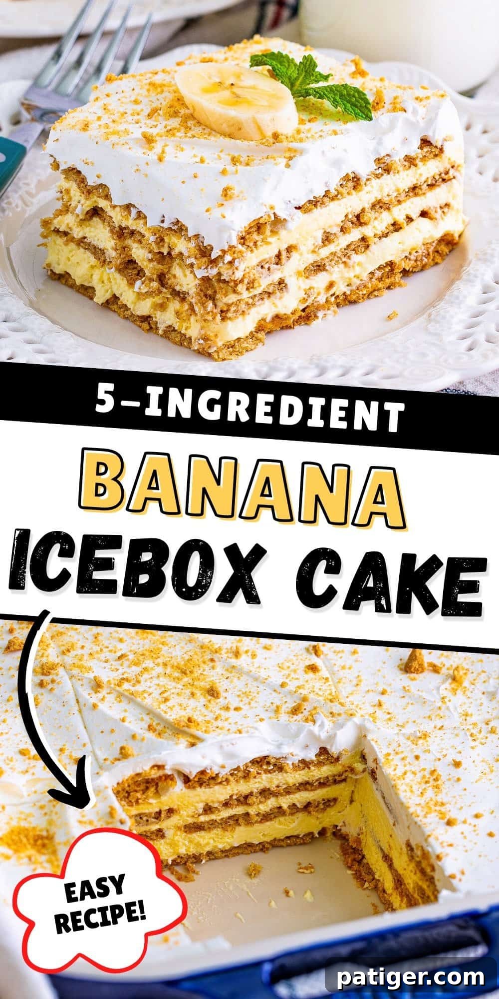 5 Ingredient Banana Icebox Cake - Easy Recipe.