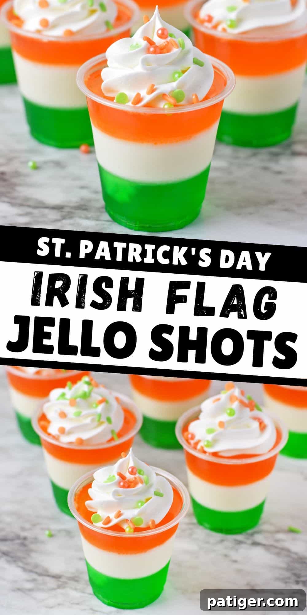 St. Patrick's Day Irish Flag Jello Shots.