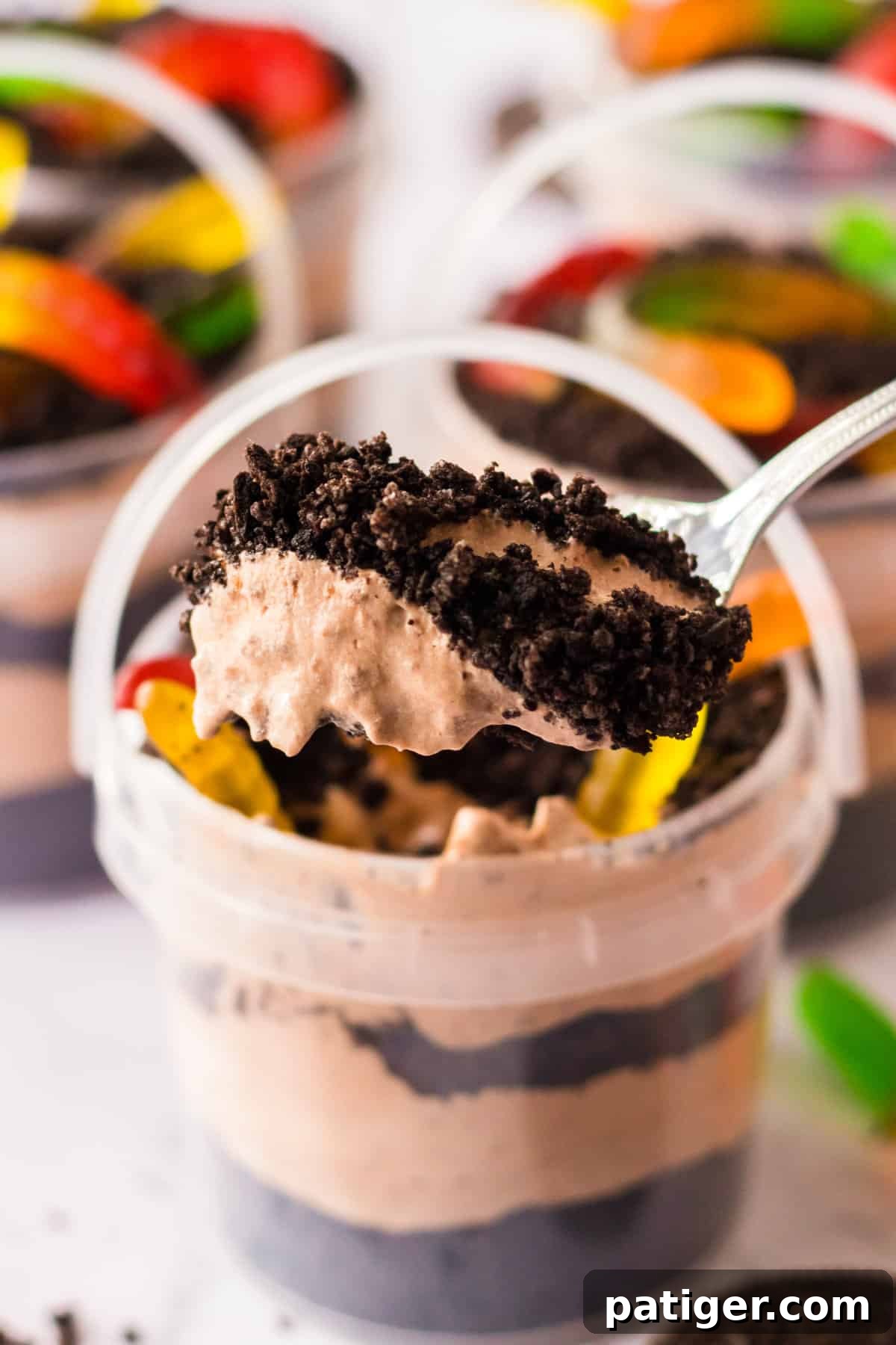 Spoonful of dirt and worms pudding.