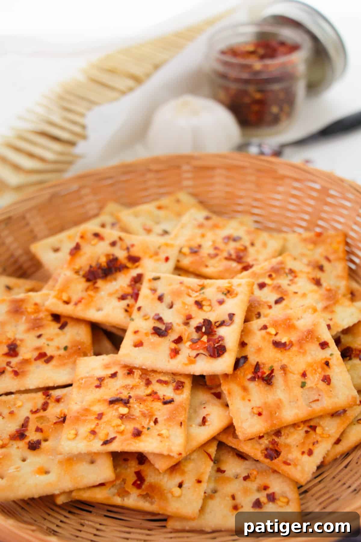 Crisp and spicy Alabama Fire Crackers in a serving bowl, ready for a party.
