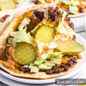 Big Mac Smash Tacos on flour tortillas with seasoned ground beef, lettuce, pickles, and special sauce.